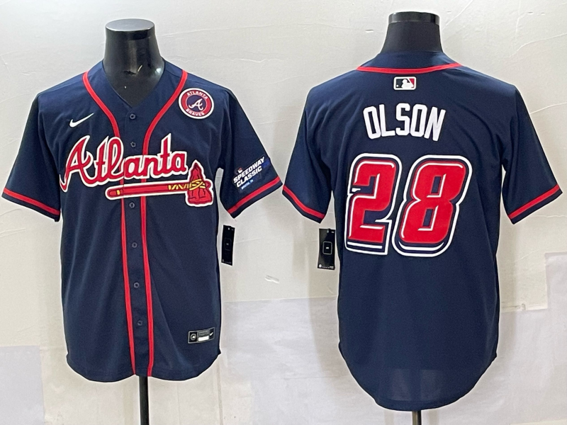 Men Atlanta Braves #28 Olson blue Nike 2025 MLB Jersey style 007->atlanta braves->MLB Jersey